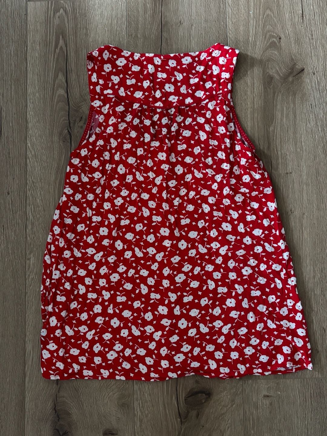 Maeve by Anthropologie Red Floral Button-Down Sleeveless Top, Size 0 5