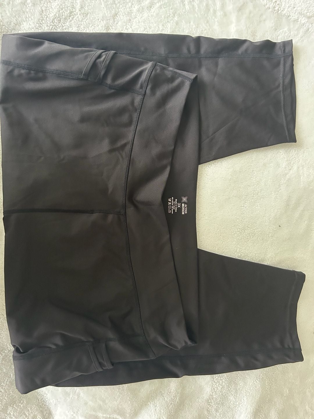 Active Motion Black High-Rise Athletic Leggings with Pockets, Size 3X 1