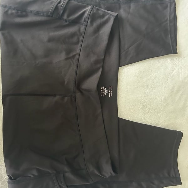 Active Motion Black High-Rise Athletic Leggings with Pockets, Size 3X