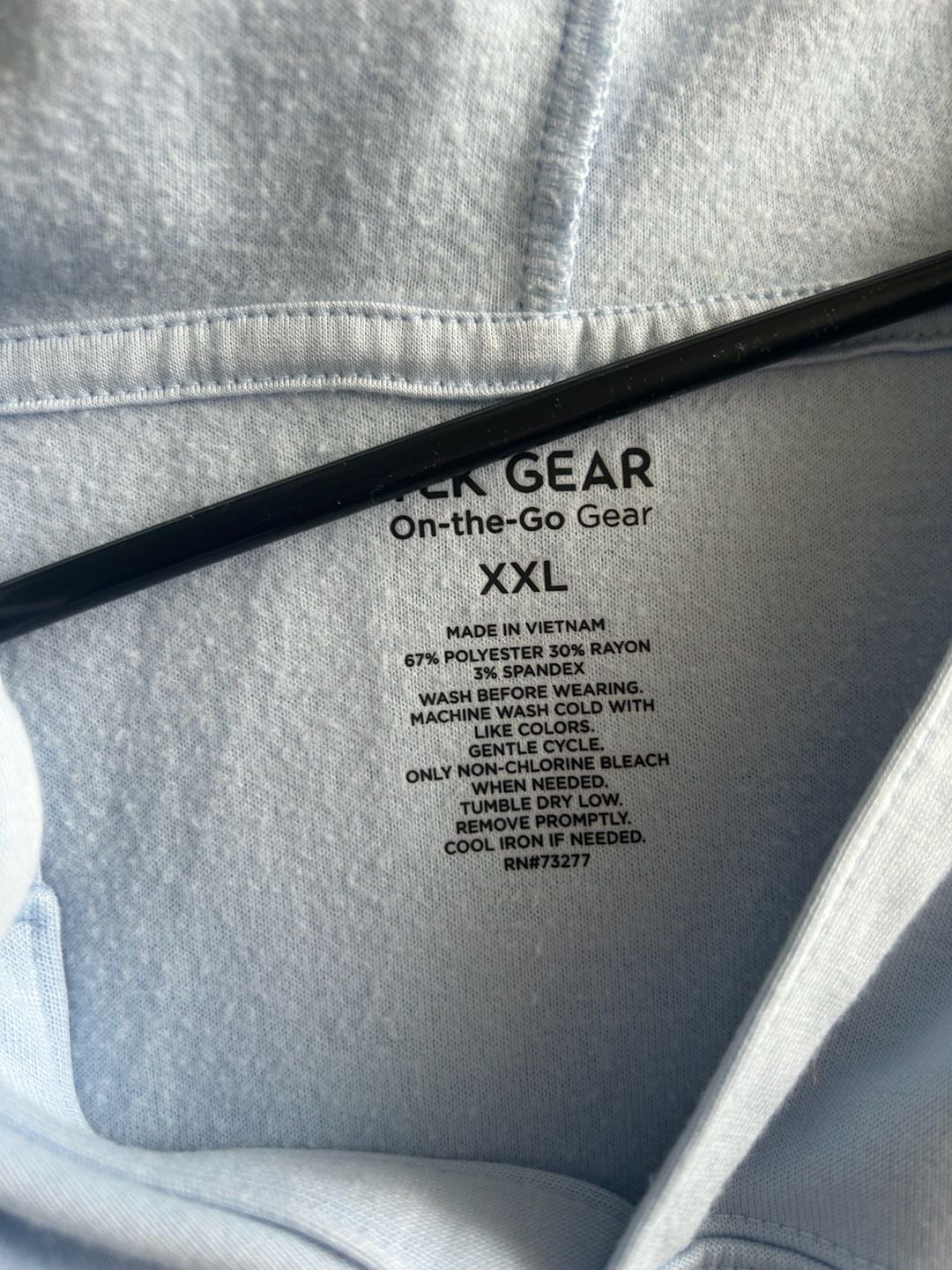 Tek Gear On-the-Go Gear Light Blue V-Neck Pullover Hoodie XXL 3
