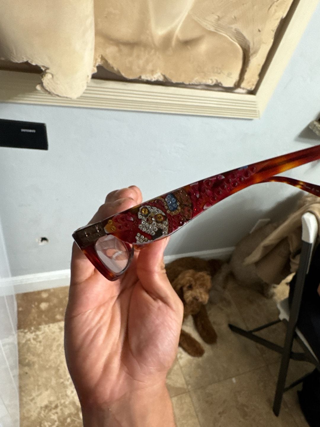 Ed Hardy EHR 201 Vintage Tattoo Eyewear Tortoise Shell Rhinestone Skull Glasses 50-18-140 5