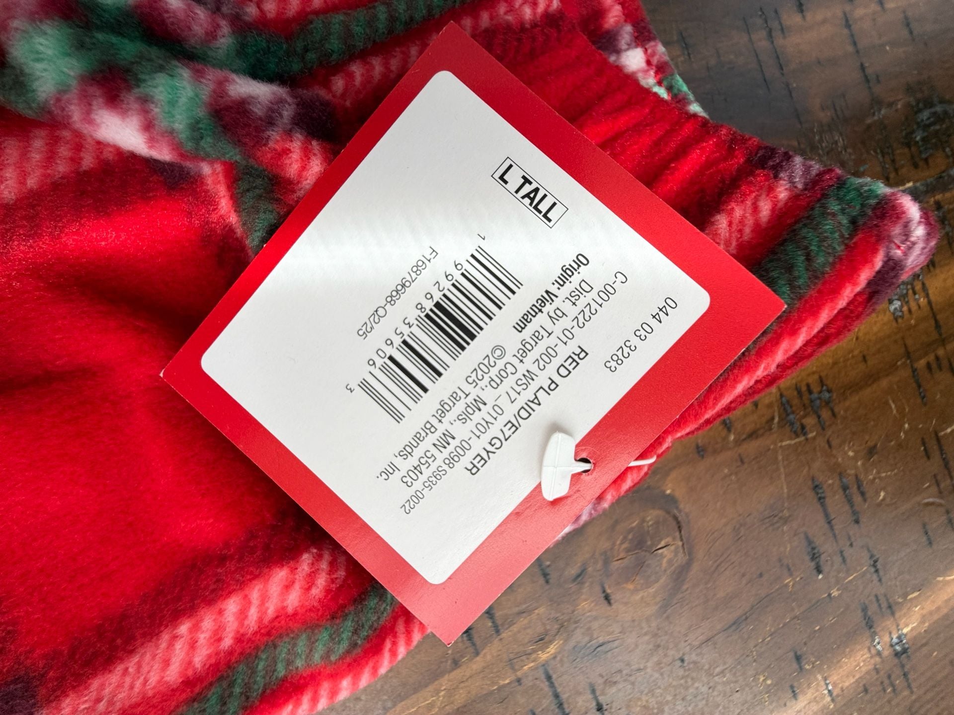 Wondershop Men's Red Plaid Fleece Pajama Pants Size L Tall 2