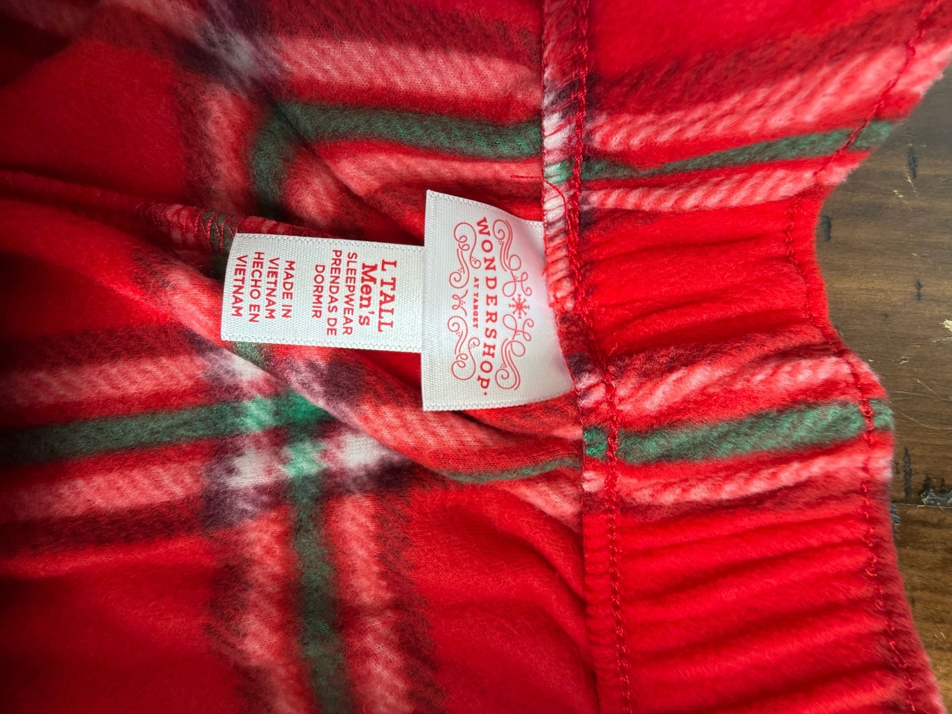 Wondershop Men's Red Plaid Fleece Pajama Pants Size L Tall 3
