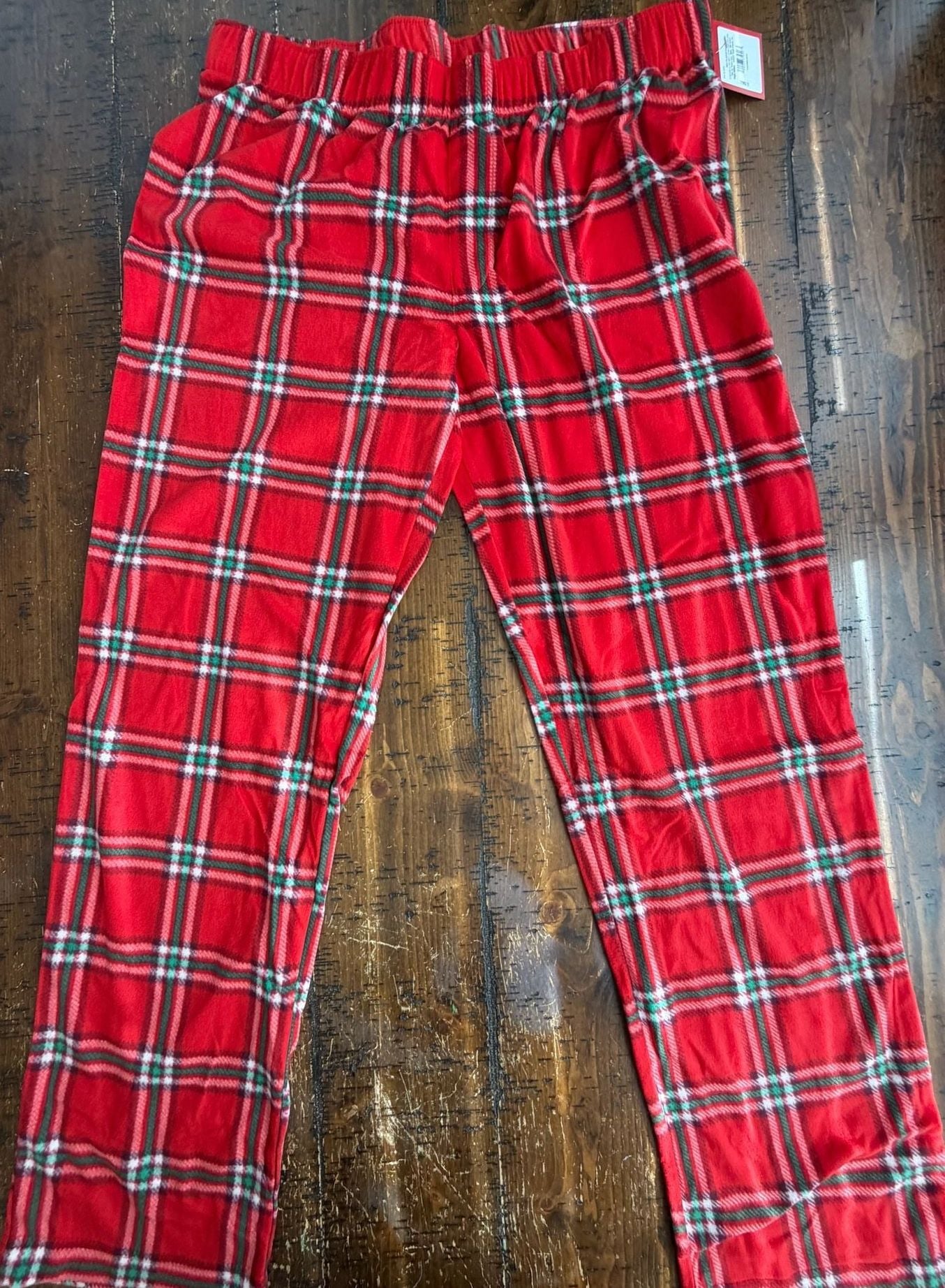 Wondershop Men's Red Plaid Fleece Pajama Pants Size L Tall 1
