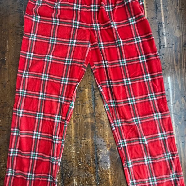 Wondershop Men's Red Plaid Fleece Pajama Pants Size L Tall