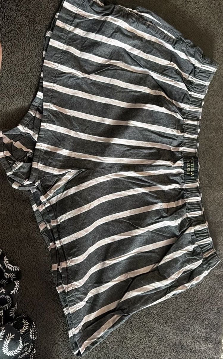 Victoria's Secret & PINK Pajama Sleep Shorts Bundle, Striped & Logo Print Size L 2
