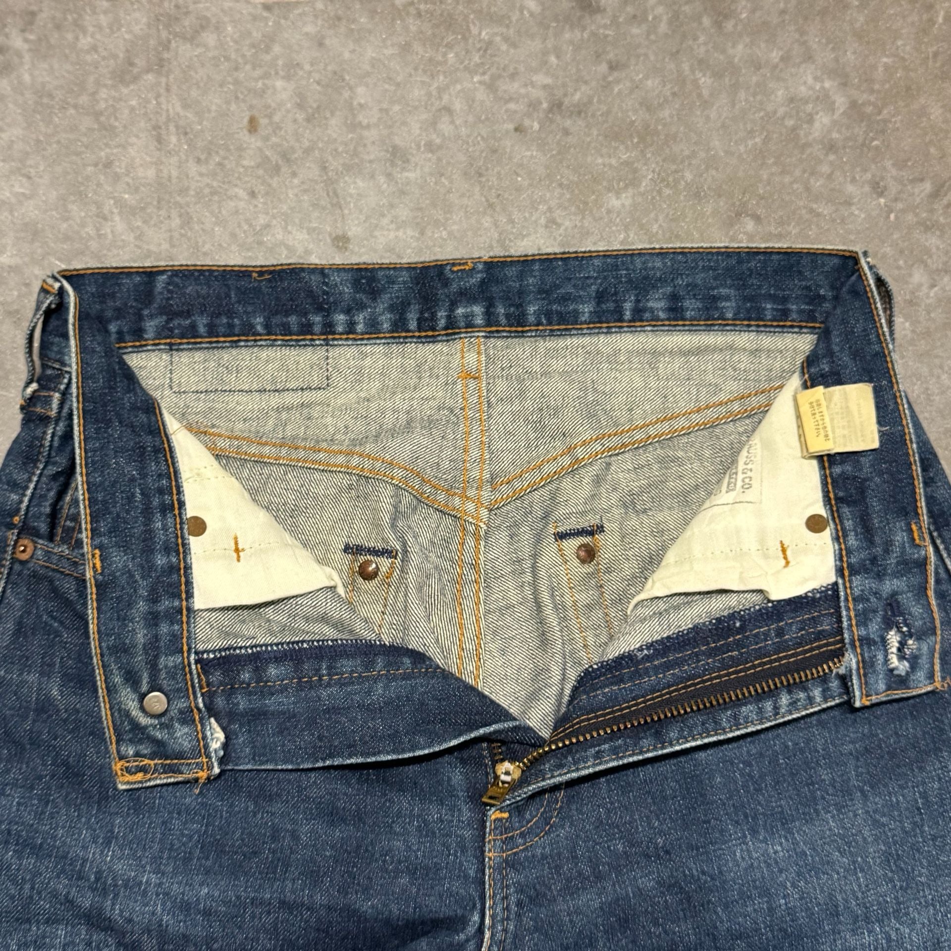 Vintage Levi's 502 XX Big E Selvedge Red Line Denim Jeans W30 L34 10