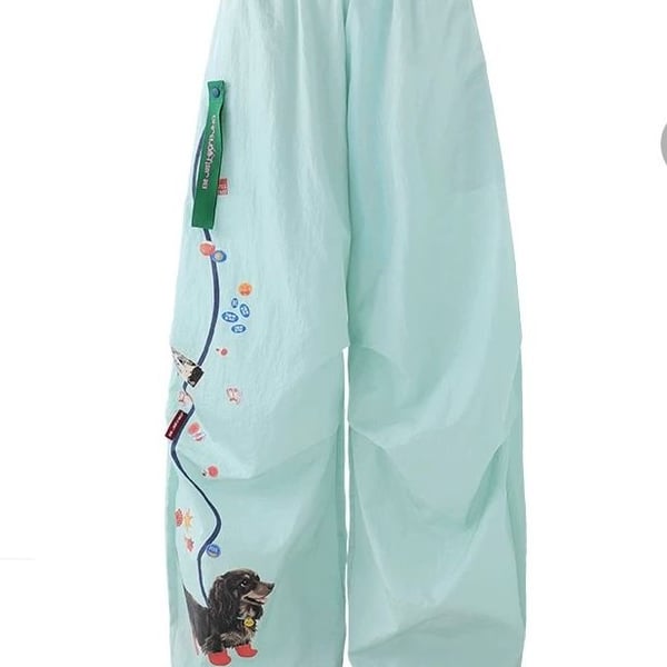 BJHG sausage Dog Walking balloon Pants Mint Green Size M BNWT designer  unique y2k 