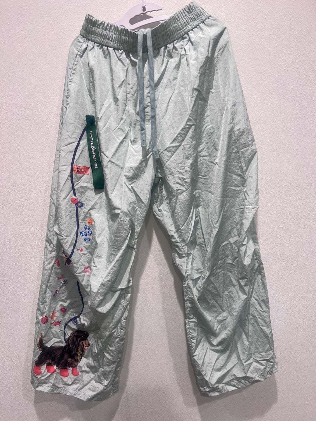 BJHG sausage Dog Walking balloon Pants Mint Green Size M BNWT designer unique y2k 6