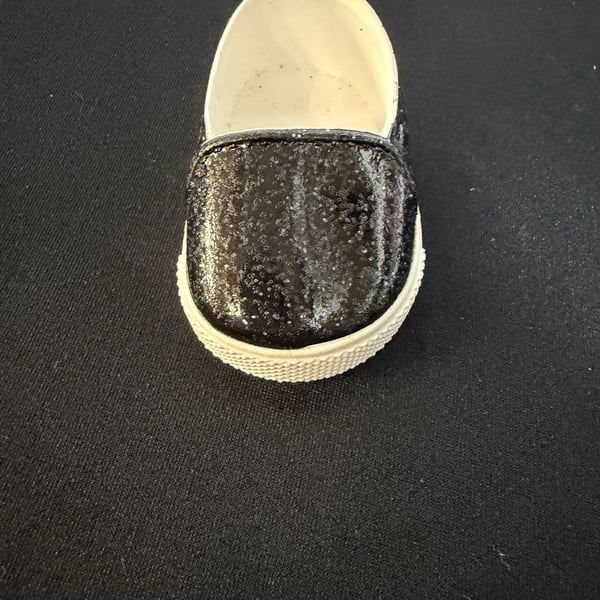 American Girl Black Glitter Slip-On Replacement Shoe for 18-inch Dolls