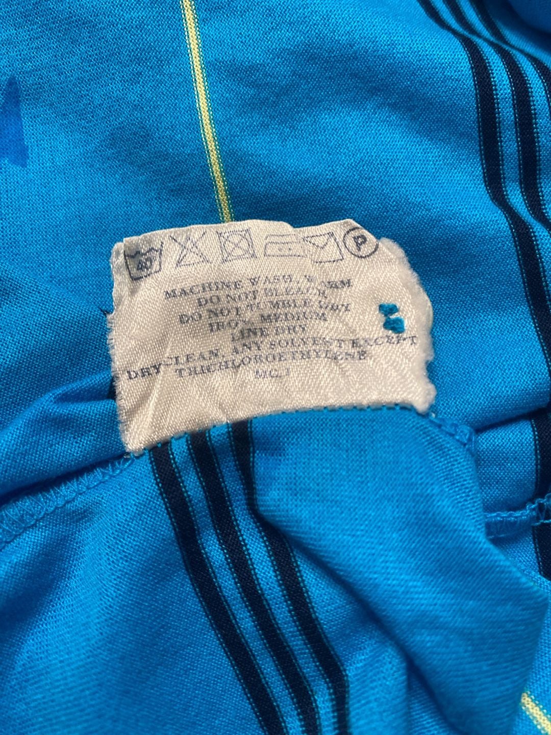 Burberry Golf Striped Polo Shirt Blue XL Made in Italy 8