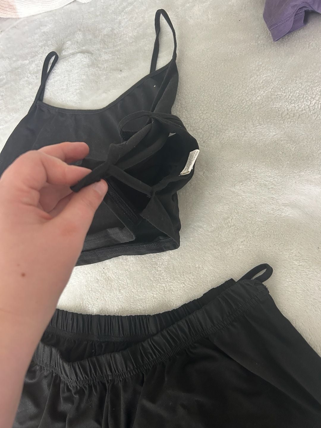 SHEIN Black Strappy Side Cut Out Cami and Shorts Lounge Set 3