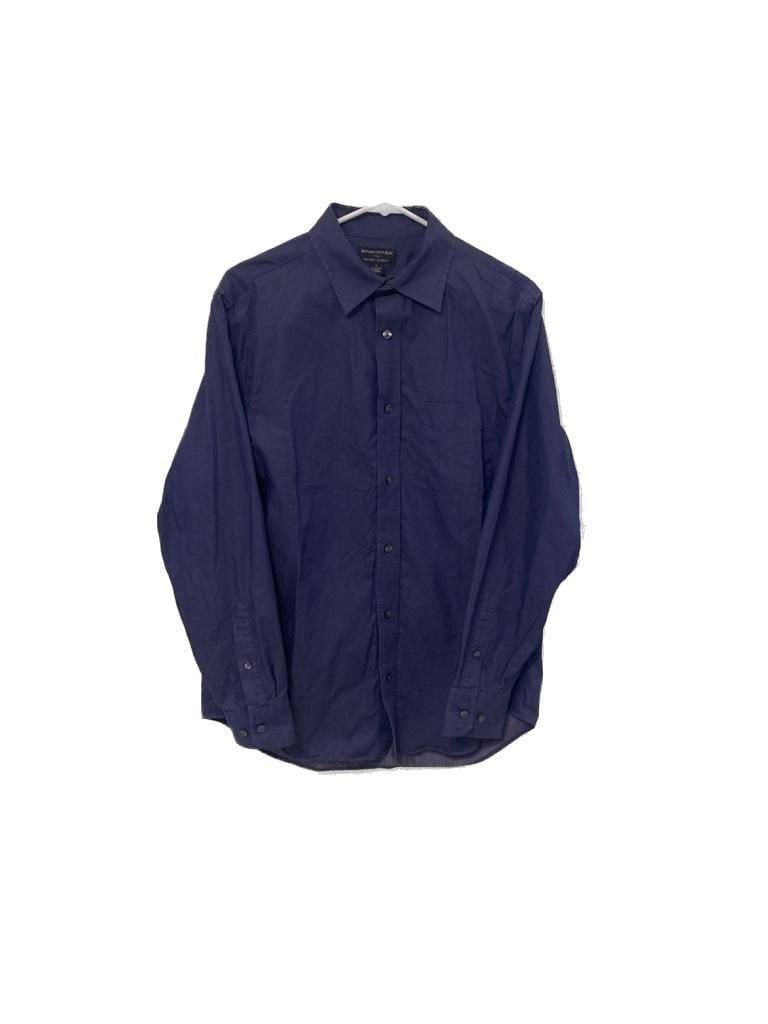 Banana Republic Men's Non-Iron Classic Fit Solid Dress Shirt Blue Size M 15-15.5 2