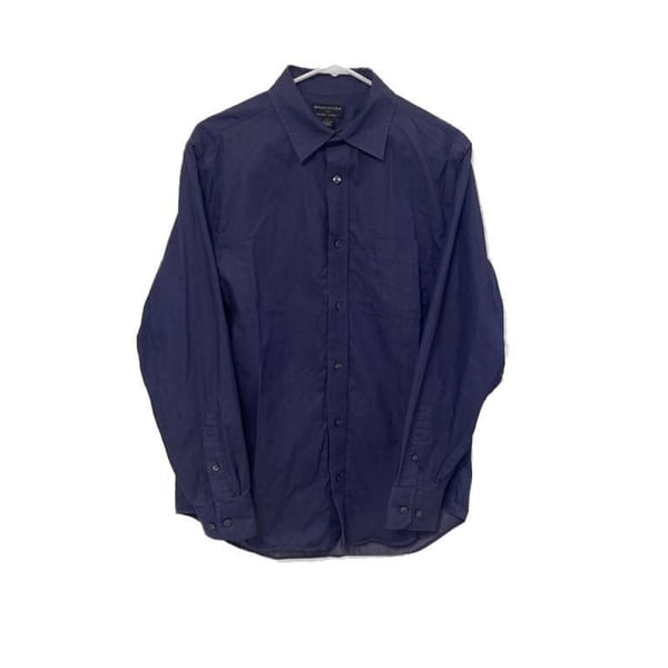 Banana Republic Men's Non-Iron Classic Fit Solid Dress Shirt Blue Size M 15-15.5