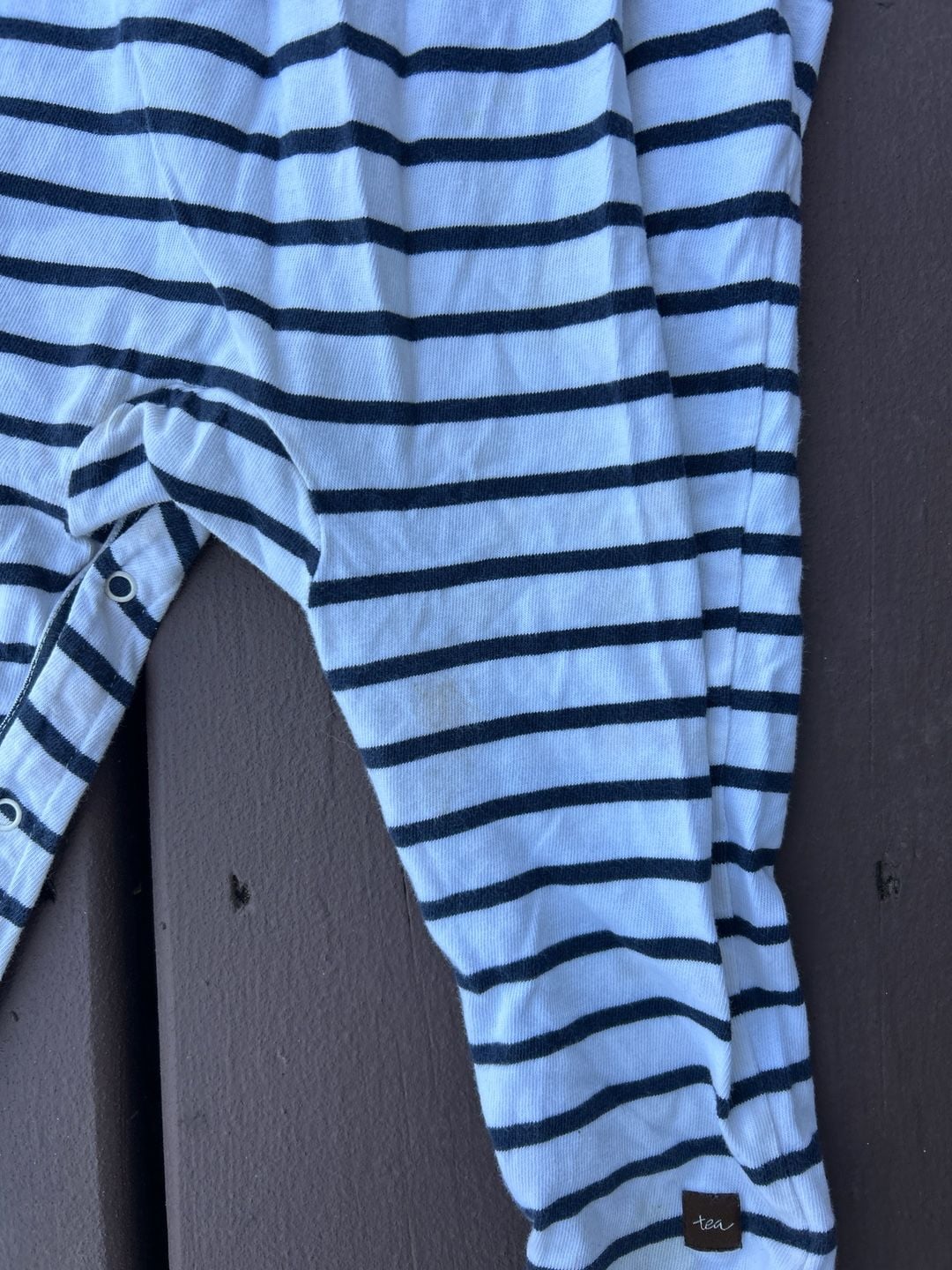 Tea Collection Striped Ruffle Shoulder Romper Size 12-18 Months 8