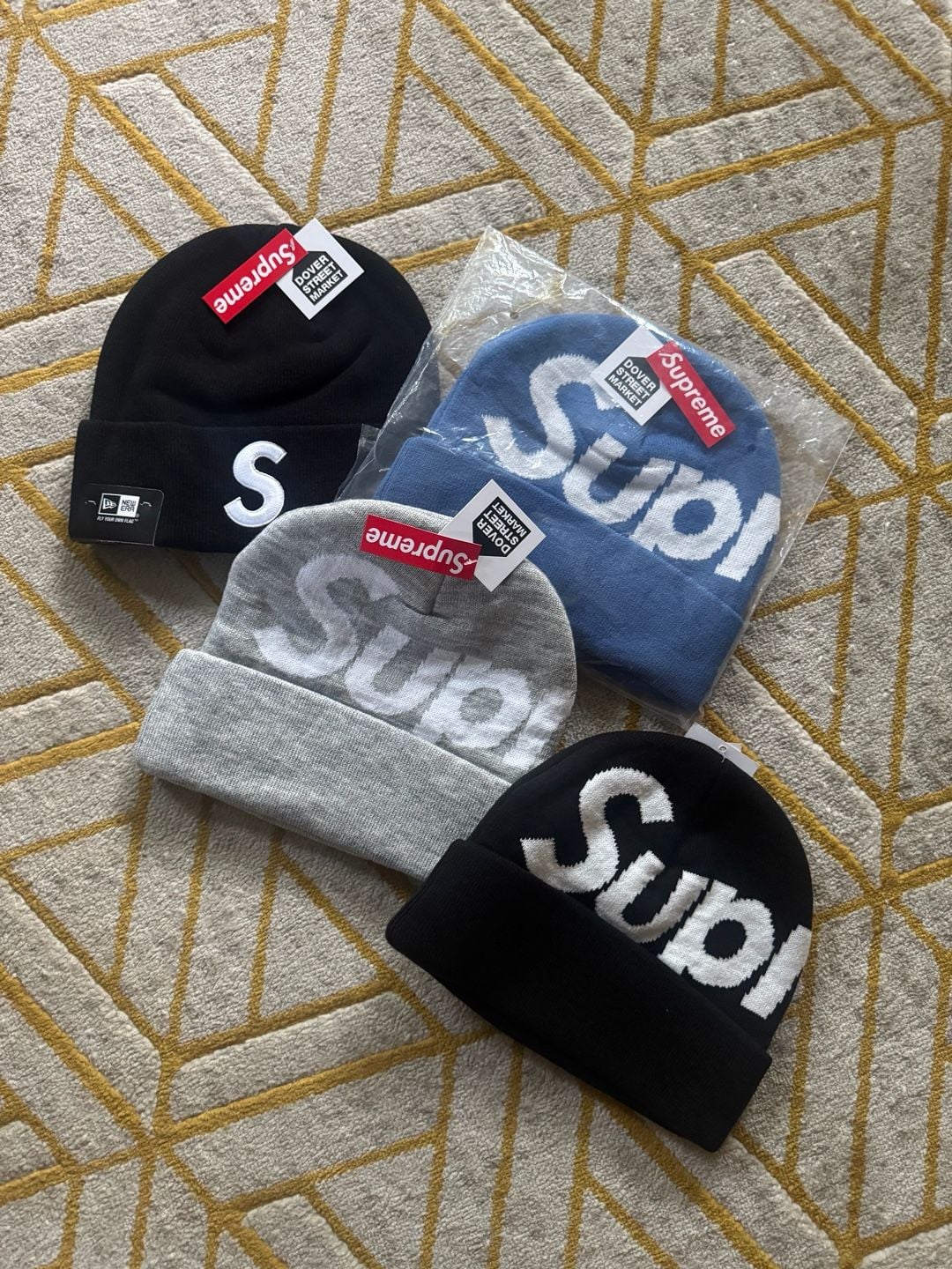 Supreme Big Logo and New Era S Logo Beanie Collection - Set of 4 1