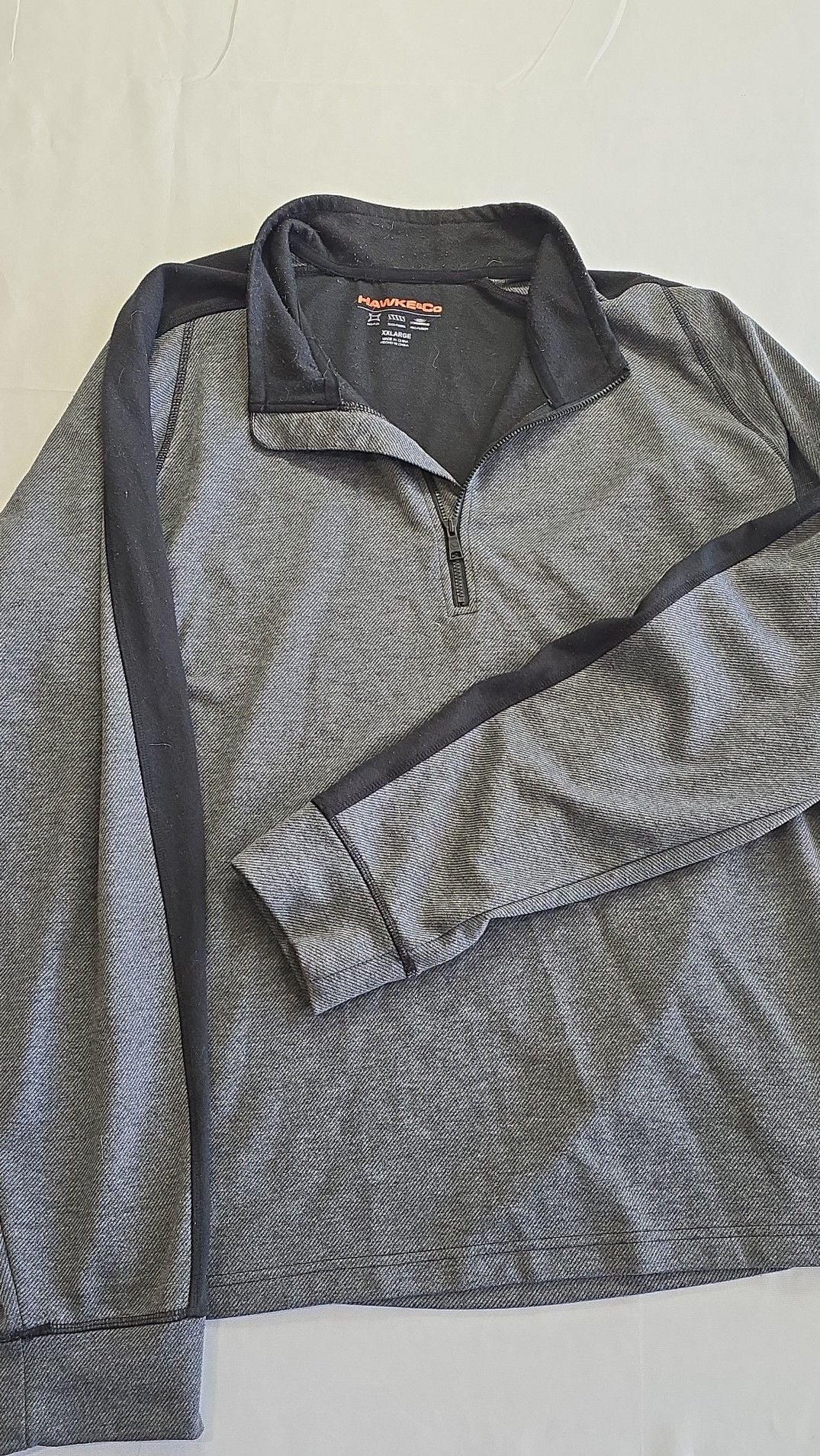 Hawke & Co Sport Pro-Flex 1/4 Zip Pullover Grey Black XXL 2