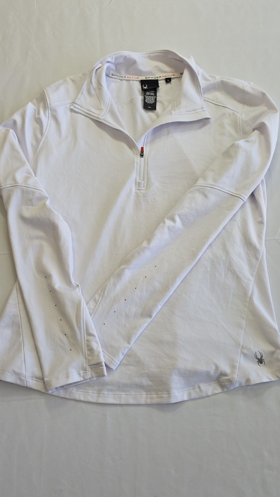 Spyder Active Women's White Quarter-Zip Long Sleeve Performance Top Size L 2