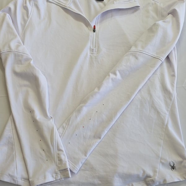 Spyder Active Women's White Quarter-Zip Long Sleeve Performance Top Size L