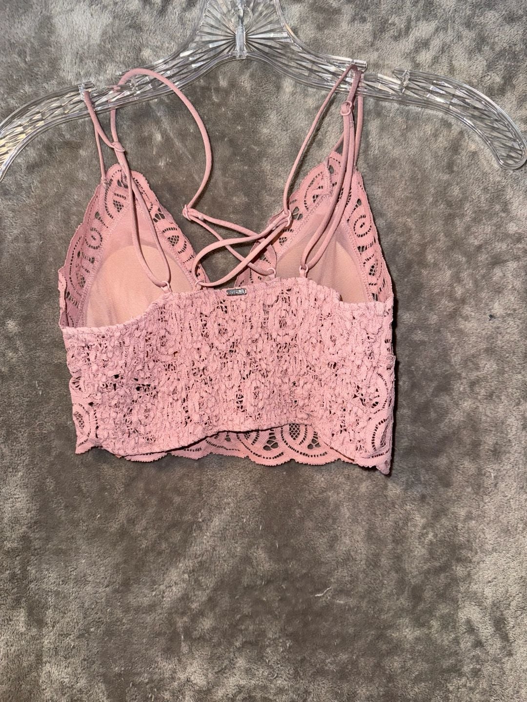 PINK Victoria's Secret Lace Longline Bralette, Dusty Rose 2