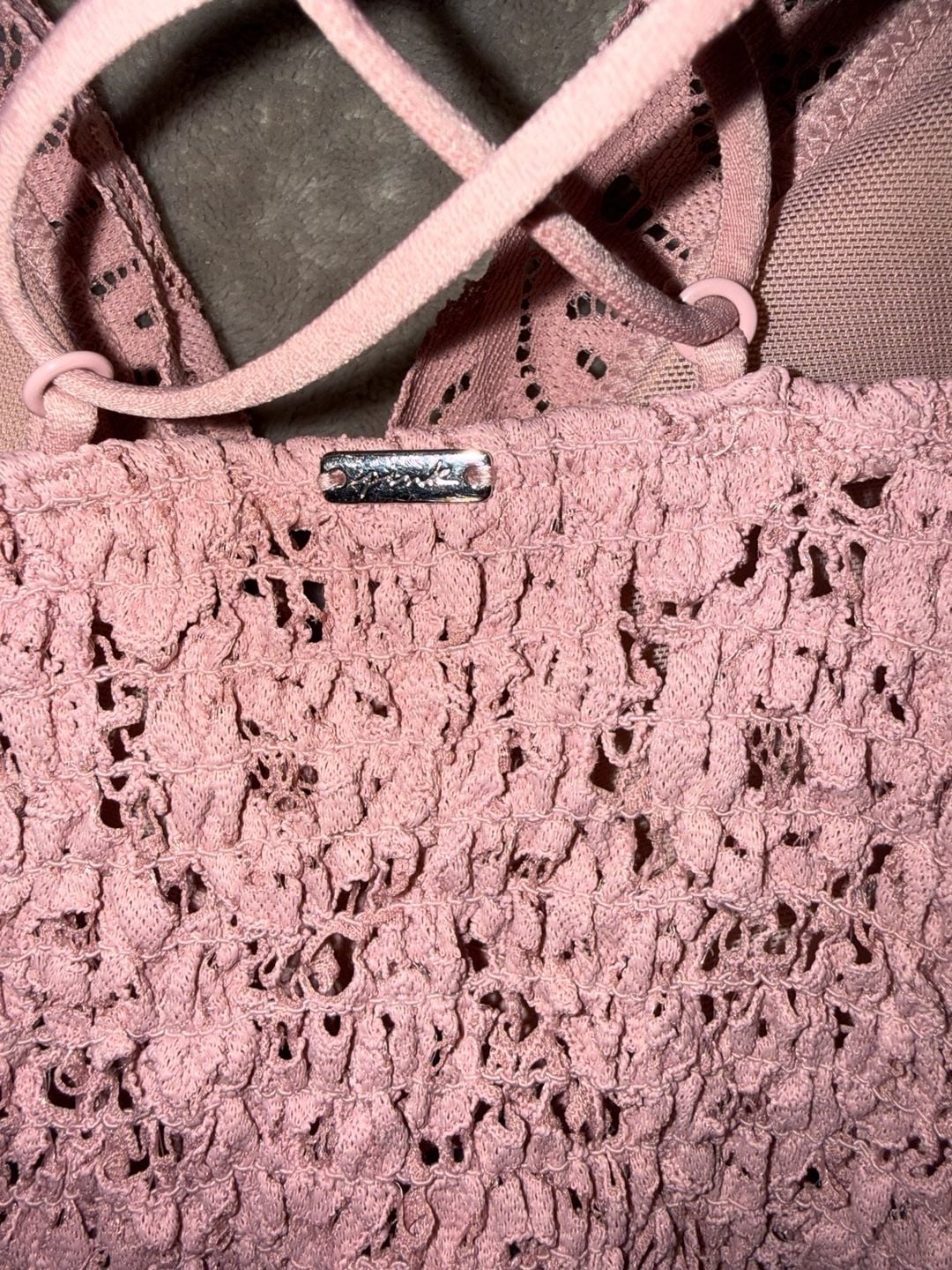 PINK Victoria's Secret Lace Longline Bralette, Dusty Rose 3