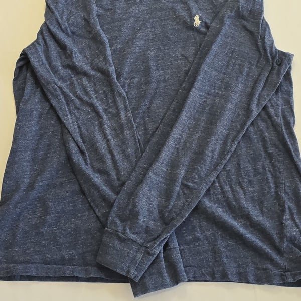 Polo Ralph Lauren Men's Long Sleeve V-Neck T-Shirt Navy Blue Size L