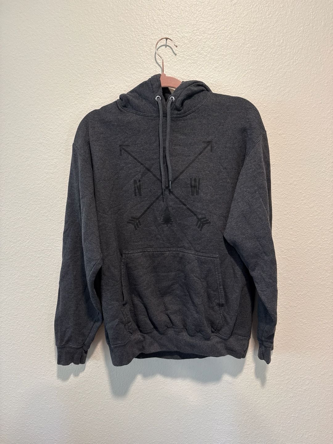 The Northwest Store PNW Crossed Arrows Pine Tree Hoodie Charcoal Grey 2