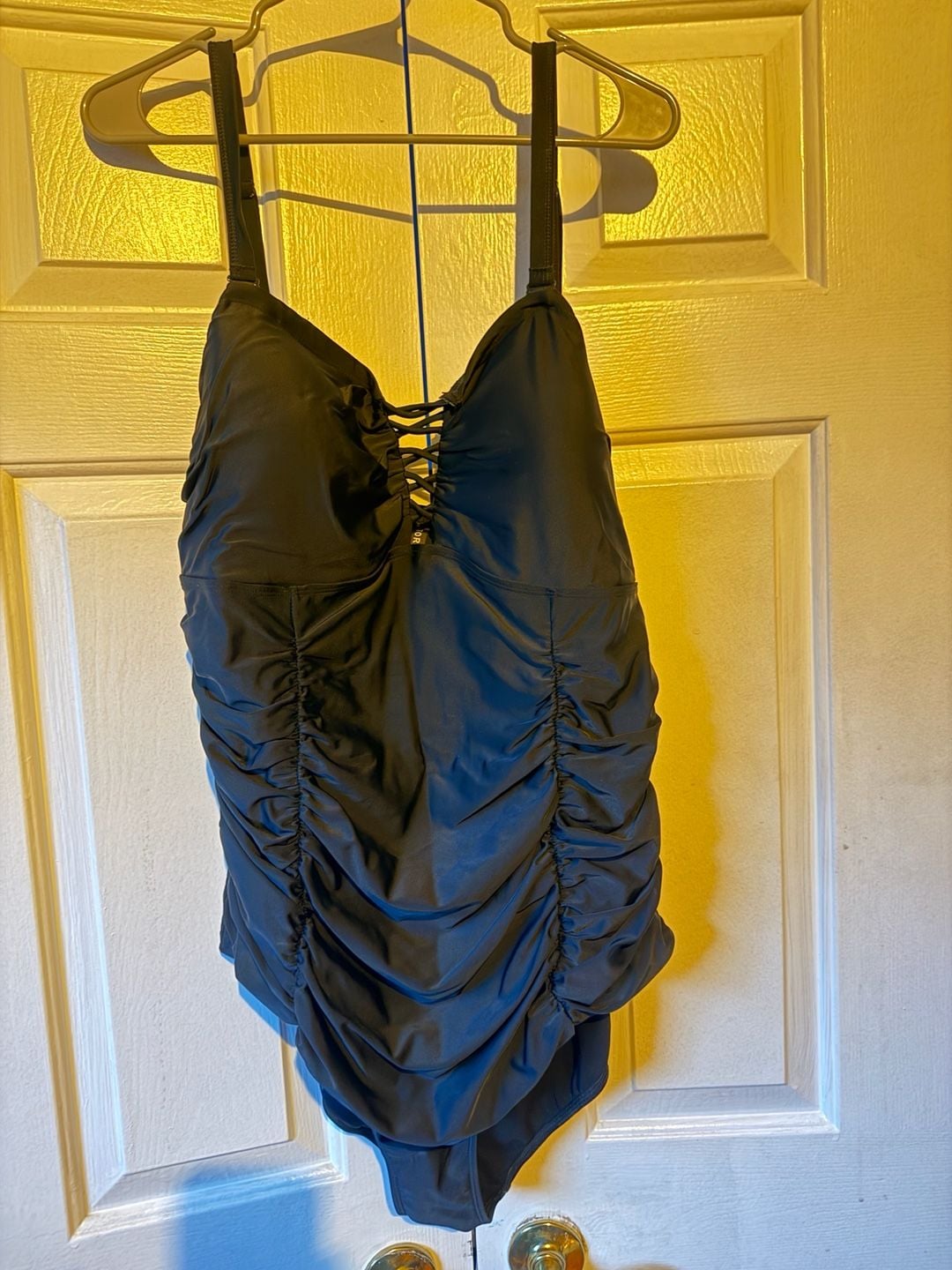 Torrid Black sexy Ruched One Piece Swimsuit Size 3 or 22 / 24 1