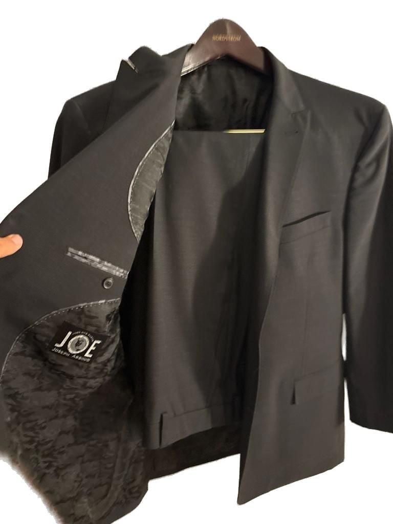 JOE Joseph Abboud Slim Fit Suit 46R Charcoal Wool Blend Pants 38x27” 4
