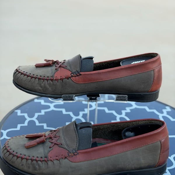 Johnston & Murphy J. Murphy Men's Two-Tone Tassel Moc Toe Loafers Size 10.5 M