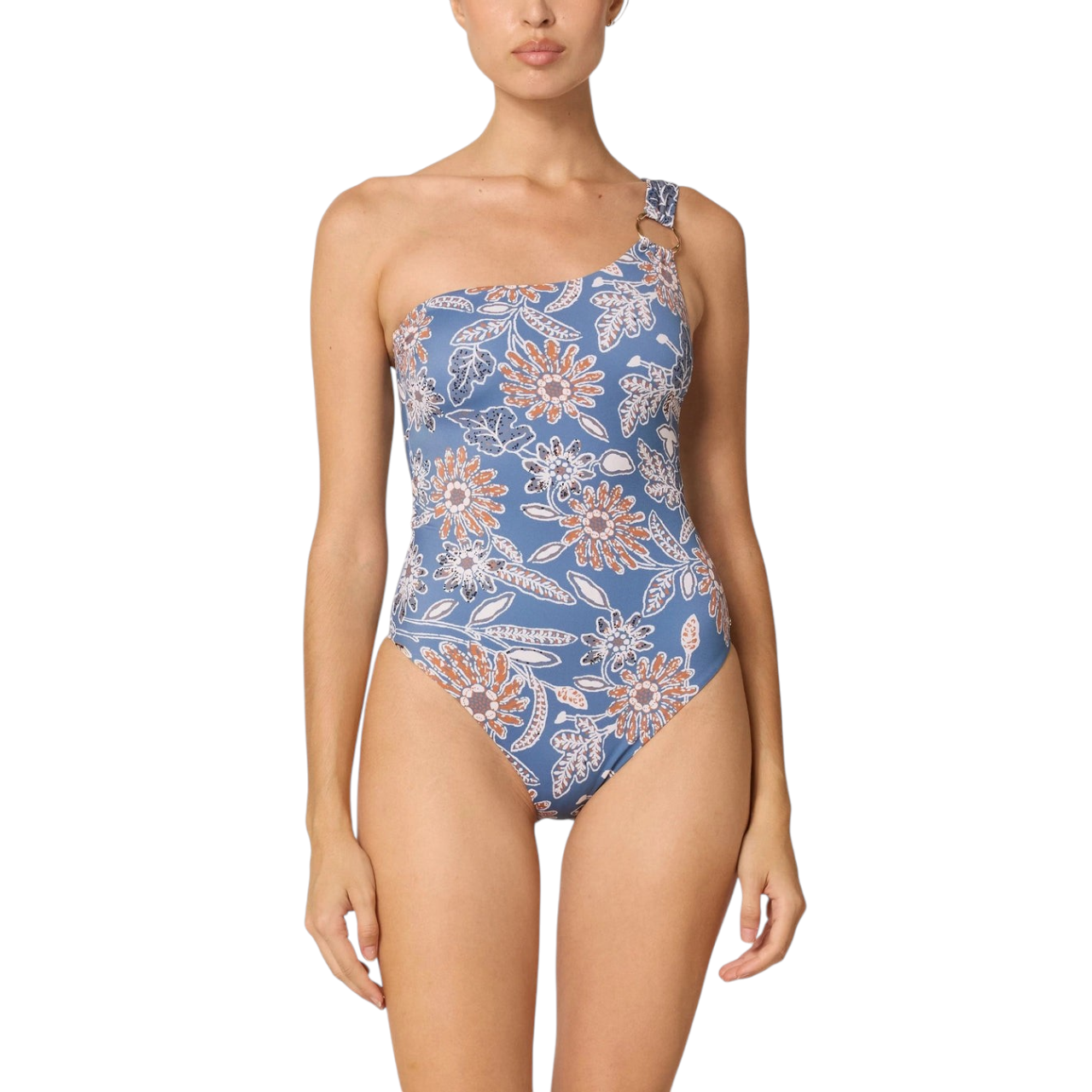 NWT Cleobella Rosalie One Shoulder One Piece Swimsuit in Marseille, Small 1