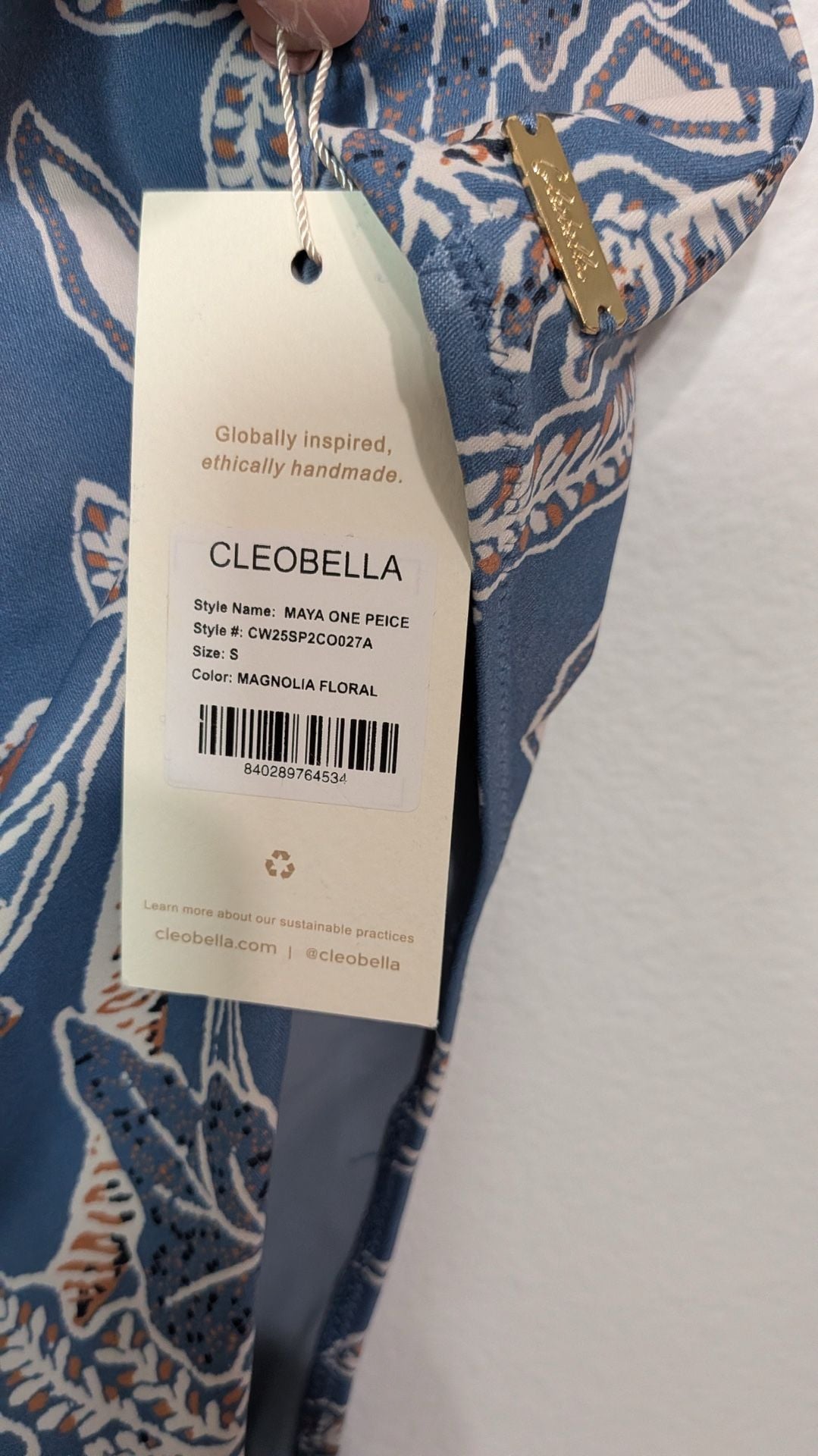 NWT Cleobella Rosalie One Shoulder One Piece Swimsuit in Marseille, Small 7