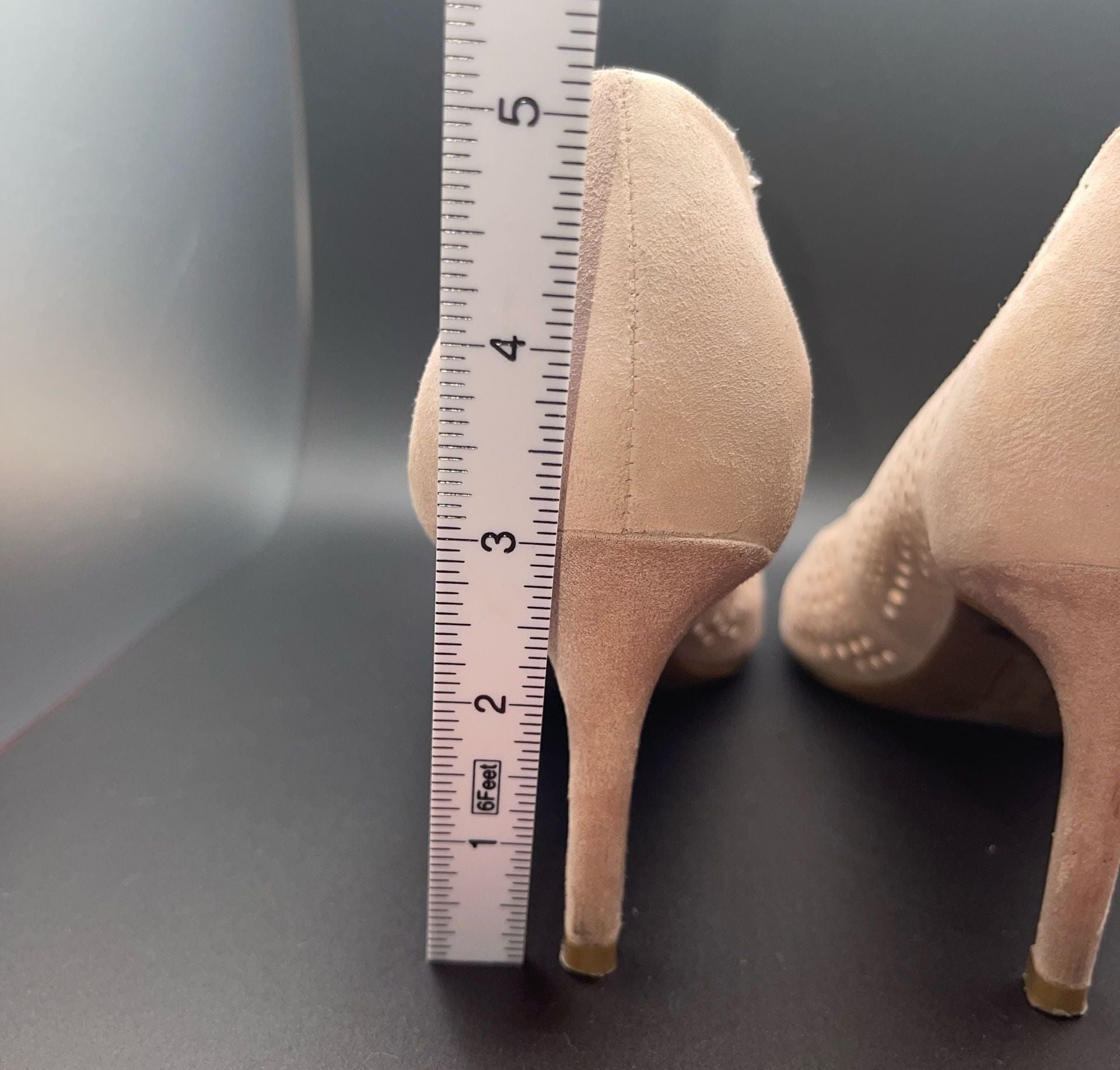 Alfani Step 'N Flex Perforated Pointed Toe Pumps Nude Size 6.5M 17