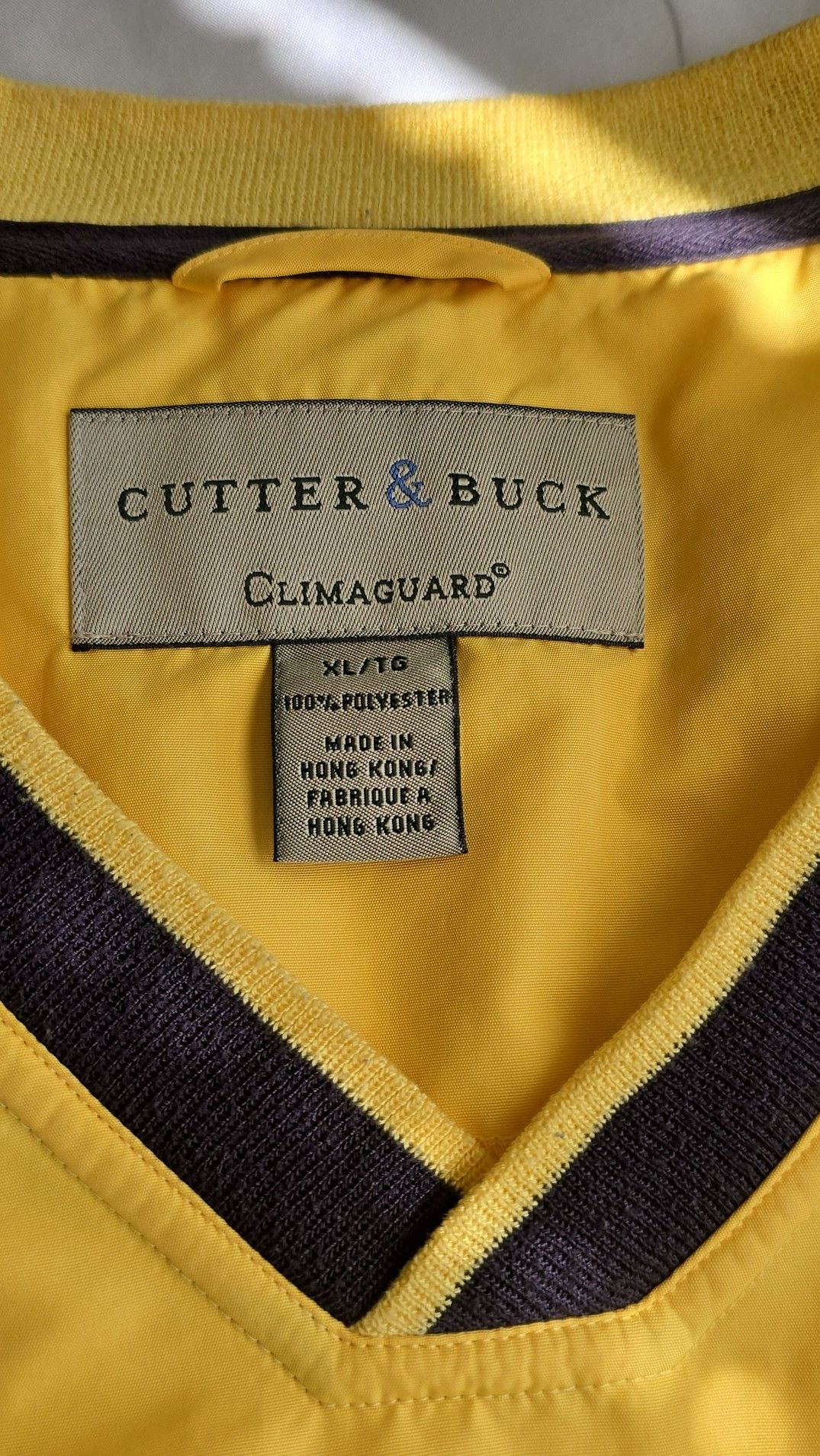Cutter & Buck Climaguard Short Sleeve V-Neck Windbreaker Pullover Jacket Yellow Size XL 4