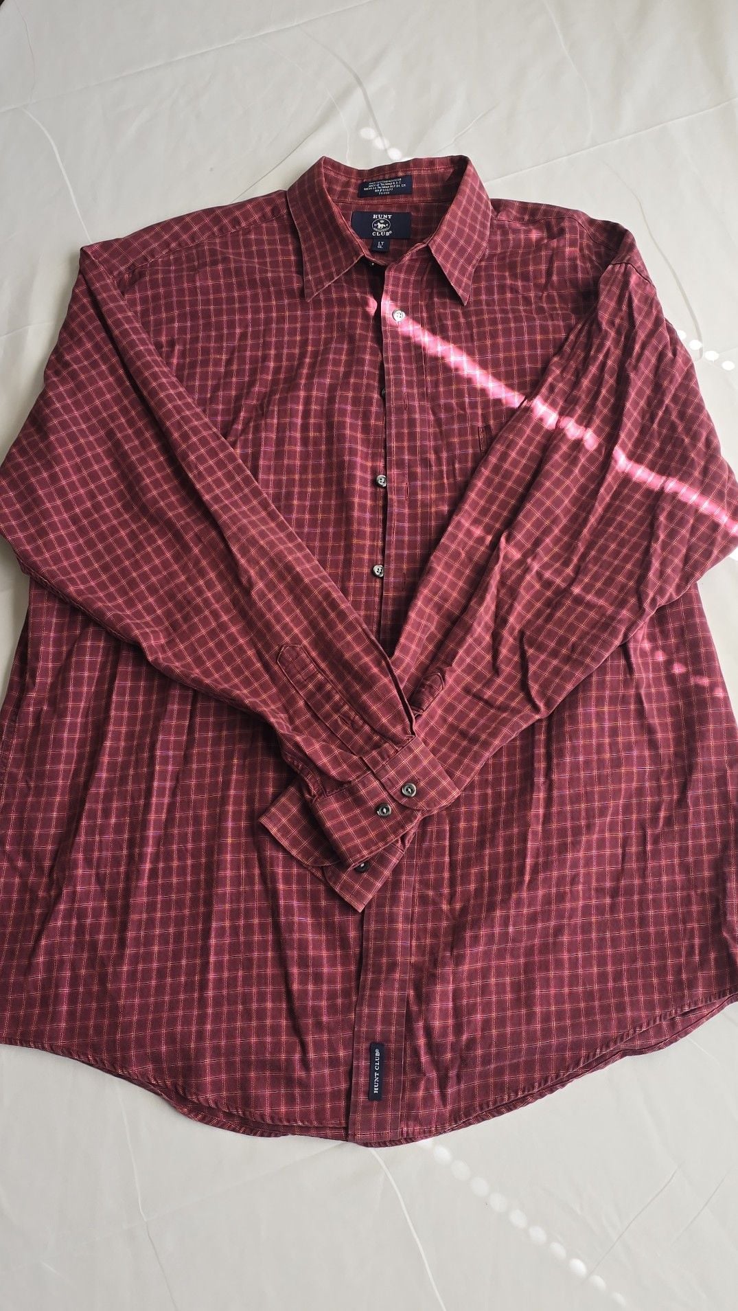 Hunt Club Men's Plaid Long Sleeve Button Down Shirt Size LT 2