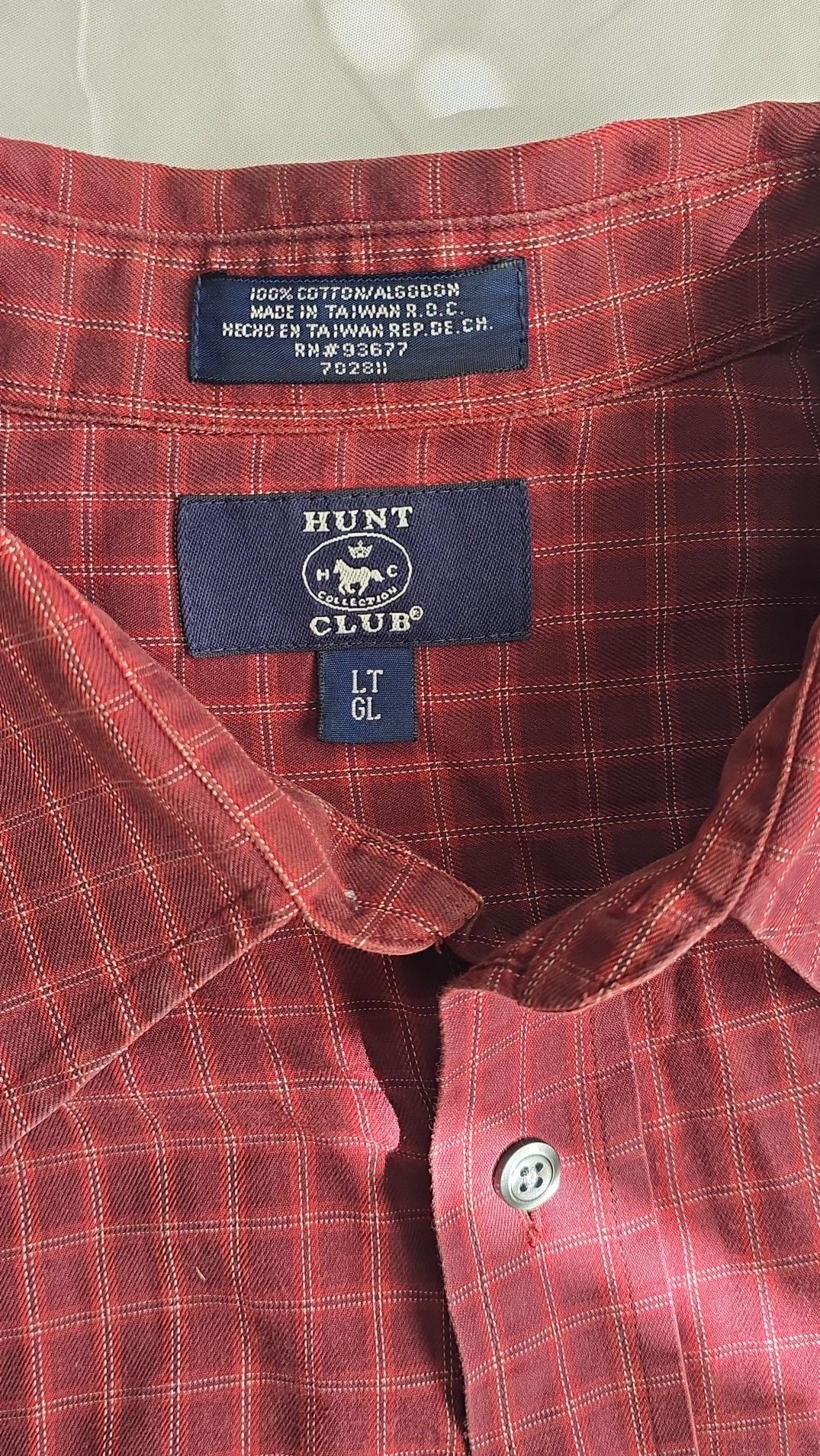 Hunt Club Men's Plaid Long Sleeve Button Down Shirt Size LT 3