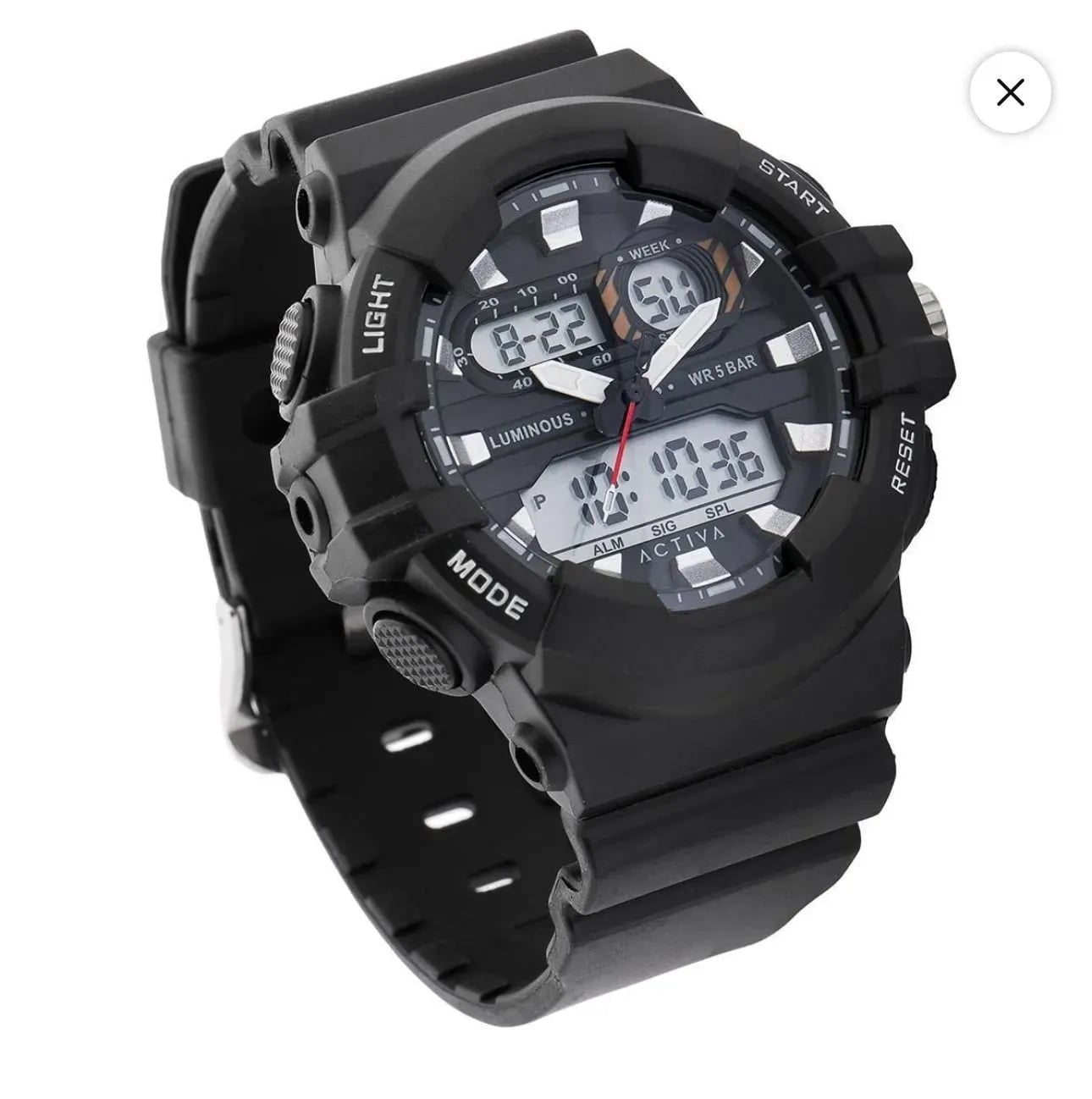 ACTIVA Dual Display Digital-Analog 5 BAR Sports Watch 4