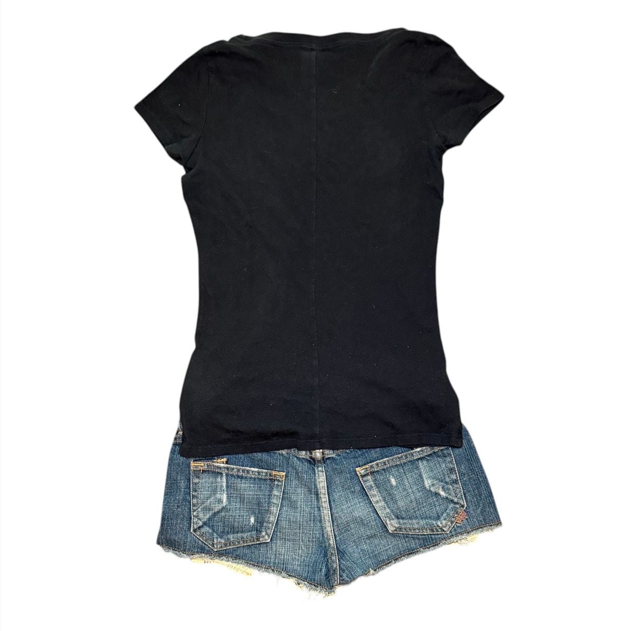 Hollister 1922 Navy Graphic Baby Tee Y2K Fitted Stretch Top Women XS 11
