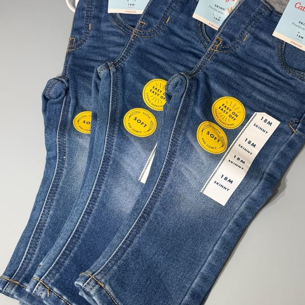 Cat & Jack Baby Boys' Skinny Stretch Jeans with Drawstring 18M - Set of 3