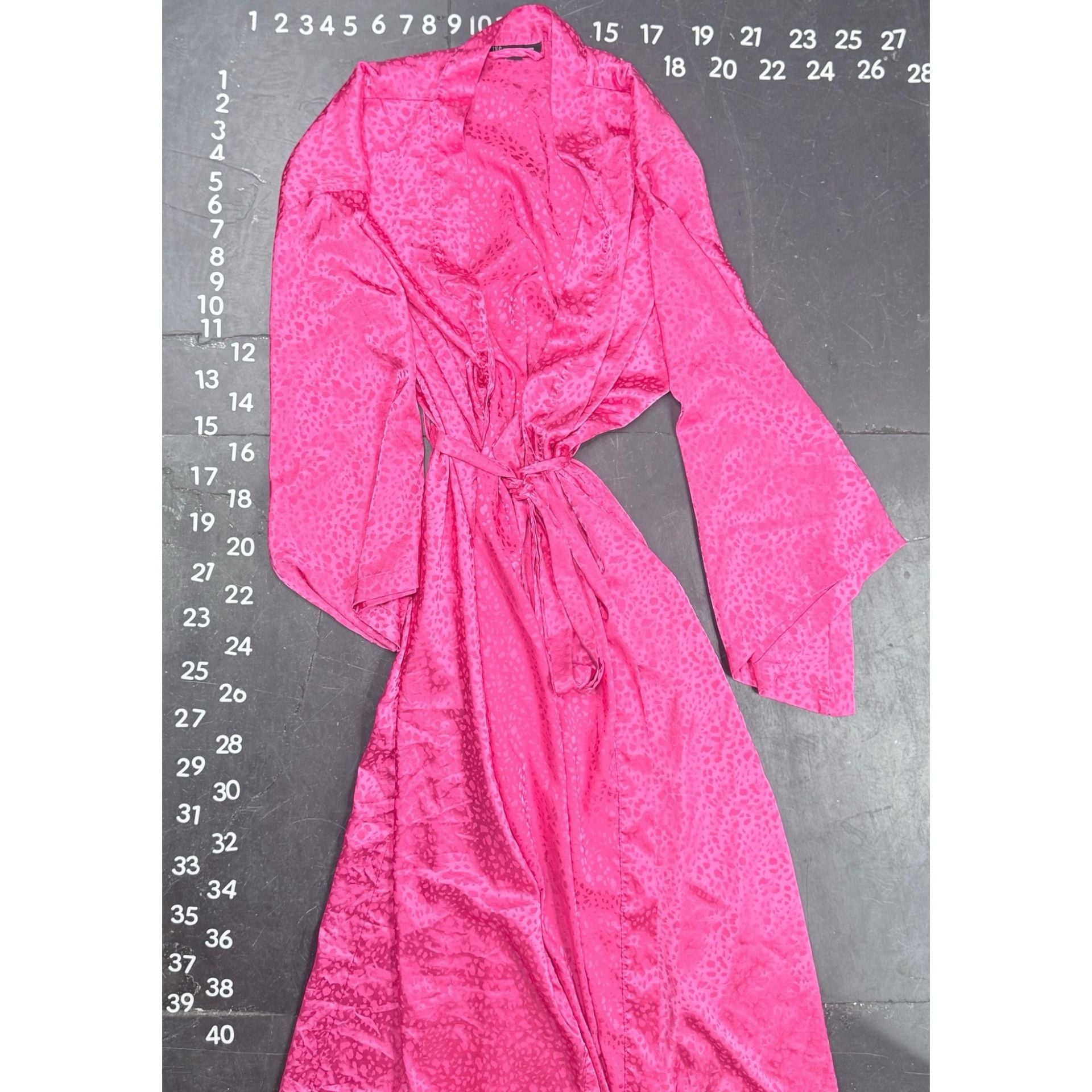 INC International Concepts Intimates Pink Animal Print Satin Long Robe Size S 2