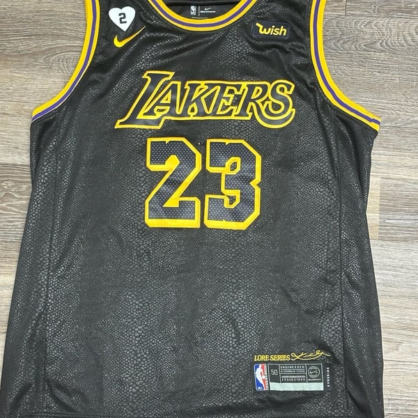 Nike LeBron James #23 Los Angeles Lakers Black Mamba City Edition Jersey Size 50