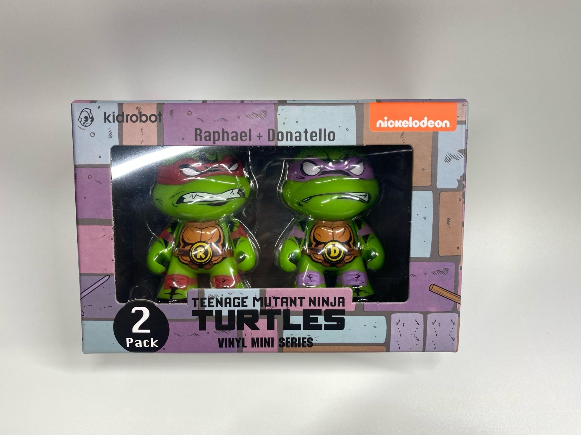Kidrobot Teenage Mutant Ninja Turtles Vinyl Mini Series 2 Pack Raphael + Donatello 3" 1
