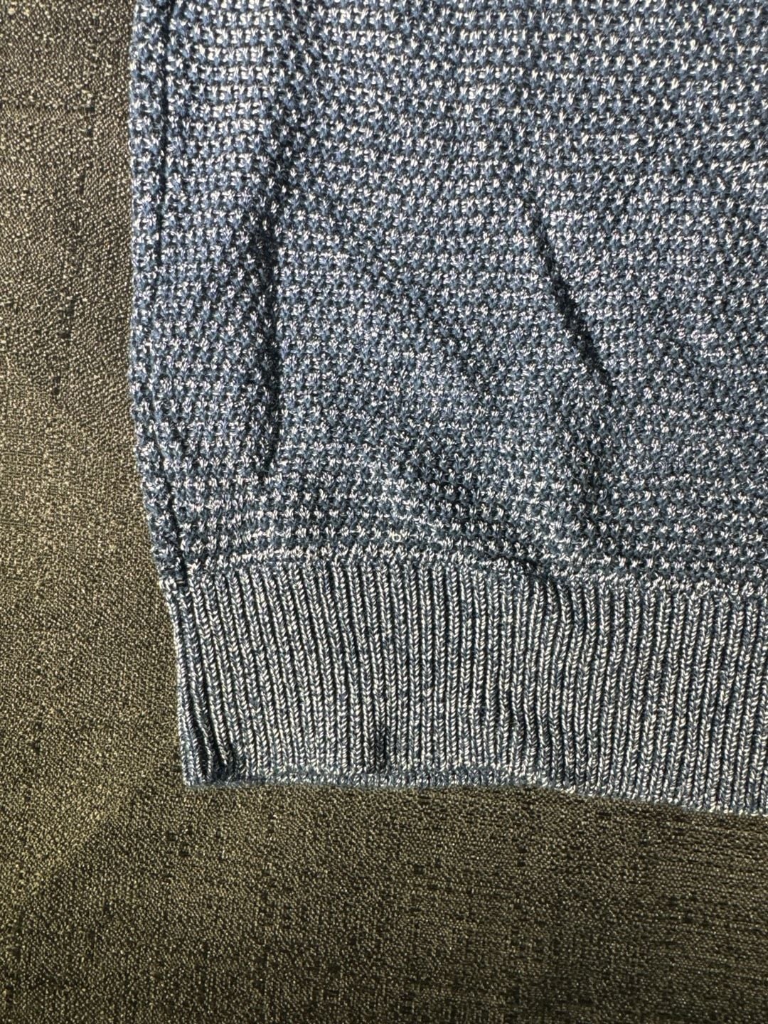 Vince Blue Textured Waffle Knit Raglan Sweater Size L 7