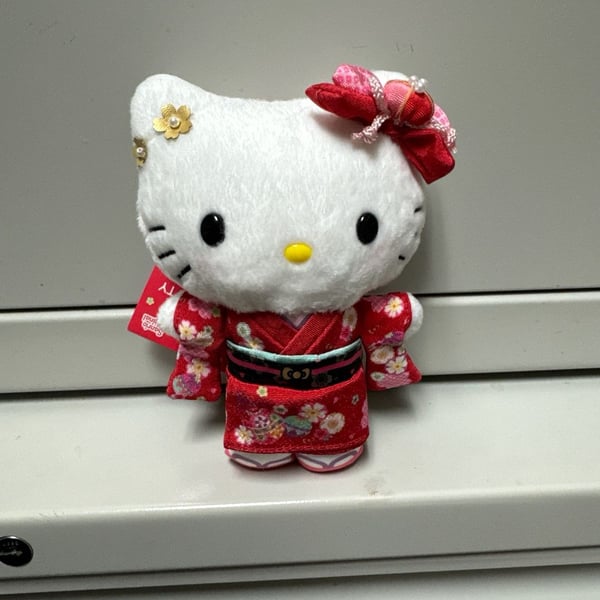 Sanrio Hello Kitty Kimono Mascot Holder Plush Keychain Sakura 2024