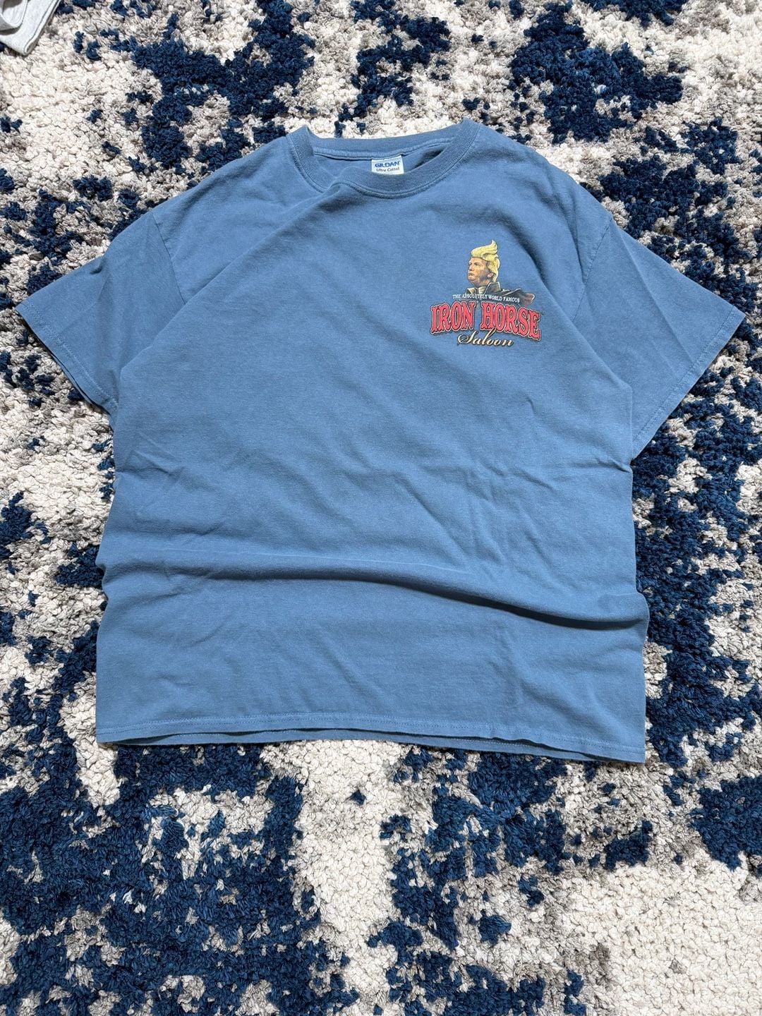 Iron Horse Saloon Trump "One Hell of a Party" Graphic T-Shirt Blue Size L 2