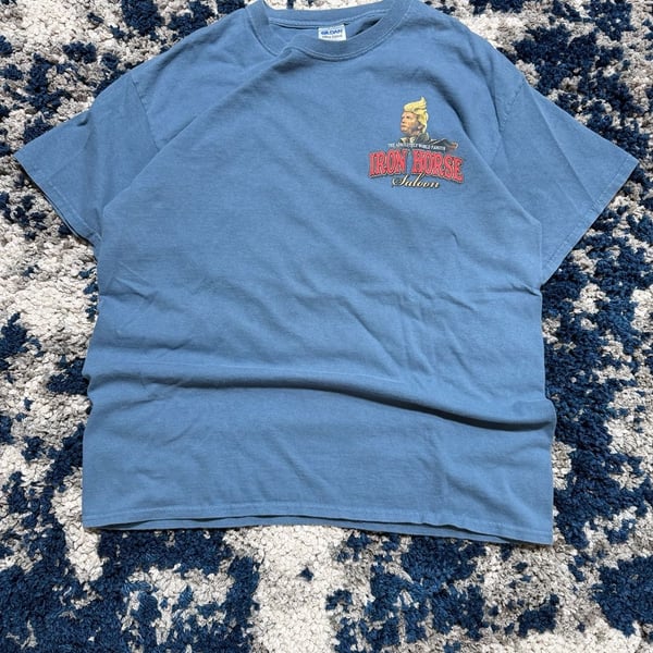 Iron Horse Saloon Trump "One Hell of a Party" Graphic T-Shirt Blue Size L