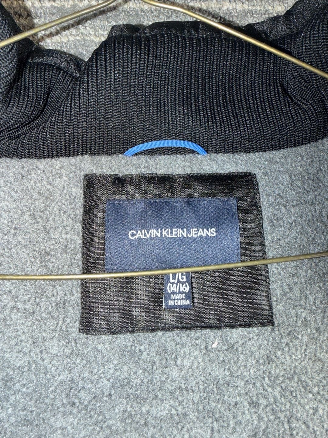 Calvin Klein Jeans Men’s Black Hooded Parka Jacket with Fleece Lining Size L 6