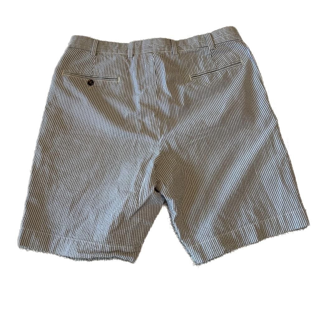 Bills Khakis Classic Fit Seersucker Shorts Blue White Striped Size 36 3
