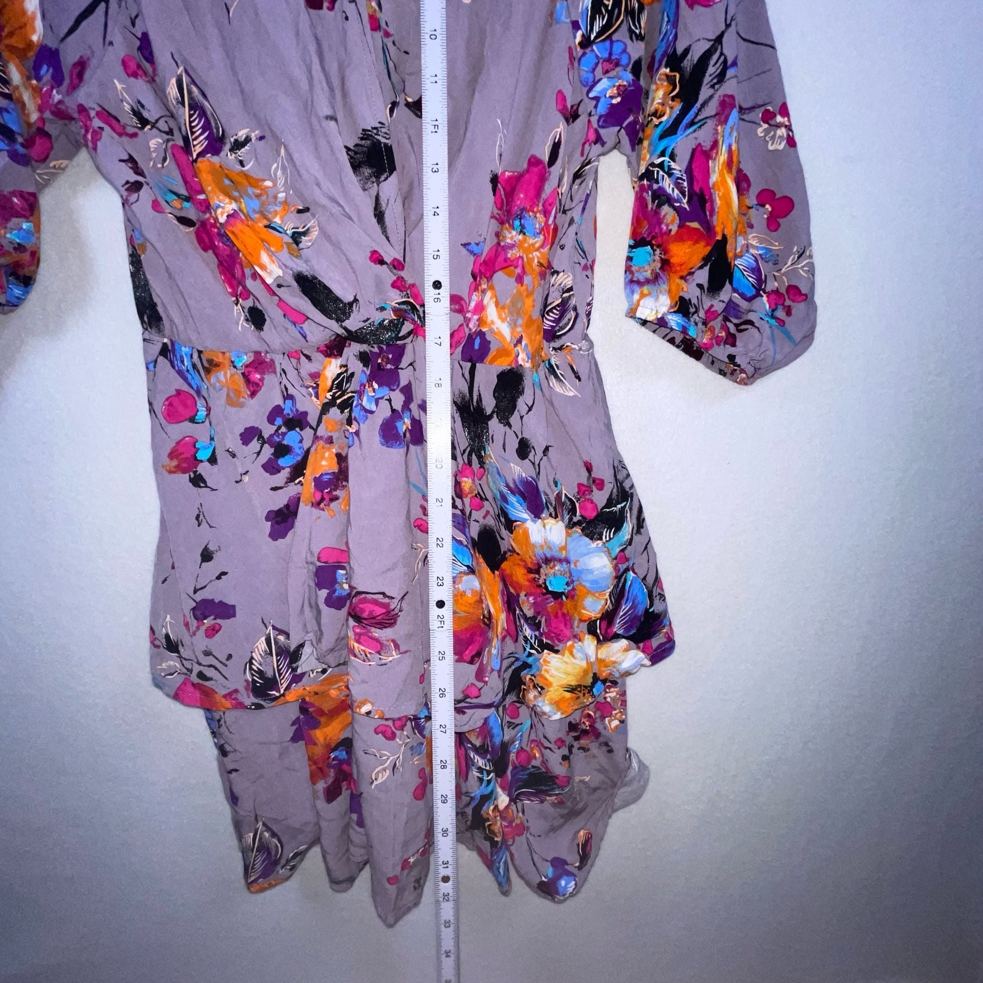Umgee Floral Surplice Tiered Mini Dress Size M 9