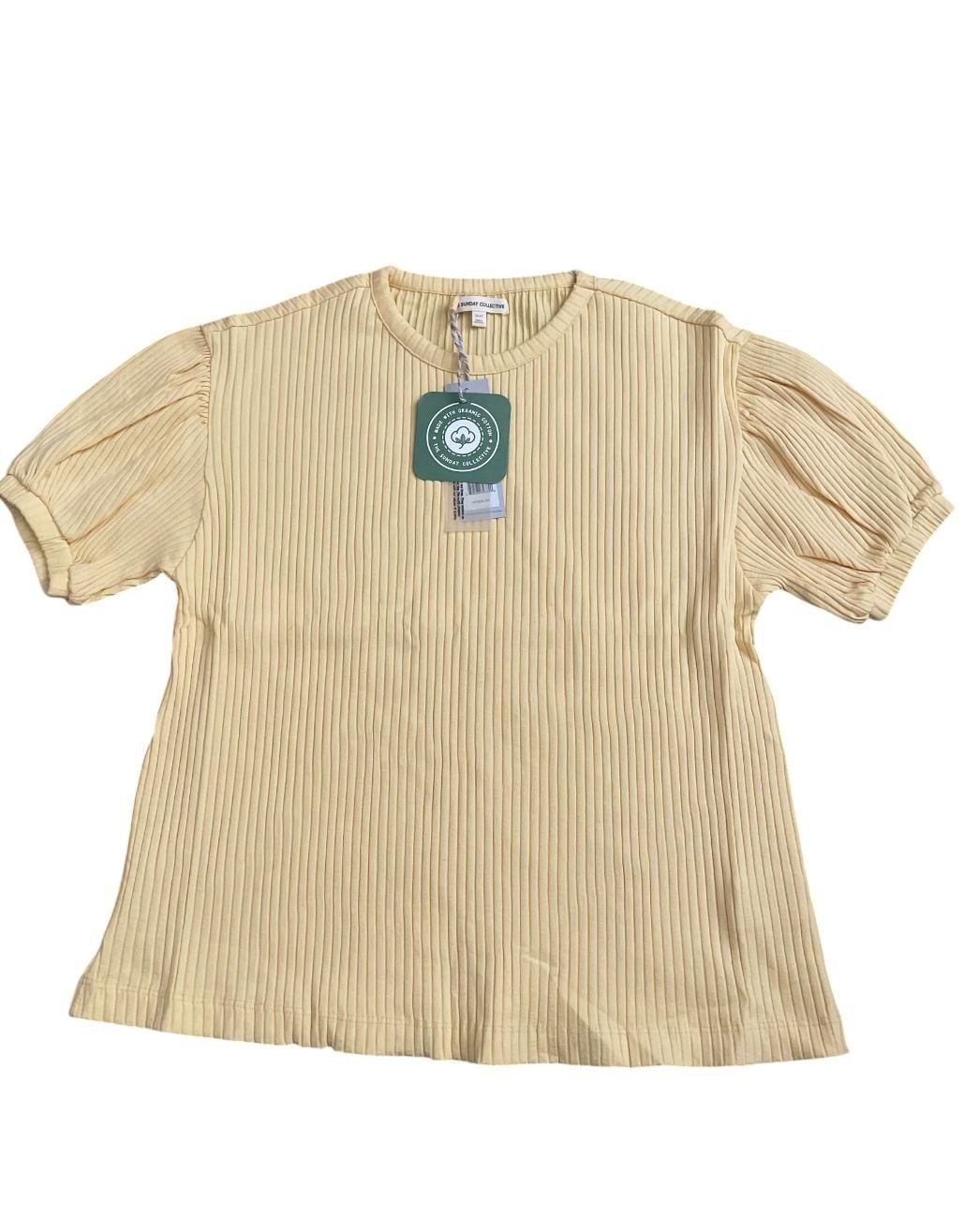 The Sunday Collective Impala Puff Sleeve Ribbed Organic Cotton Top 1
